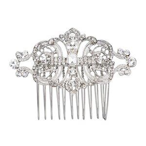 Women's Silver Plated Rhinestone Hair Comb for Wedding, Special Events